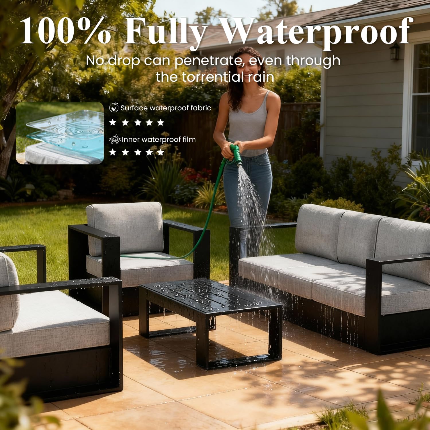 LayinSun Oversized Aluminum Outdoor Furniture Set